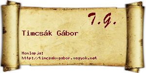 Timcsák Gábor névjegykártya
